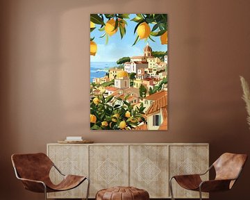 Citroenparadijs aan zee van Poster Art Shop