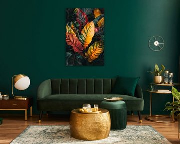 Kleurrijke bladeren in een jungle-look van Poster Art Shop