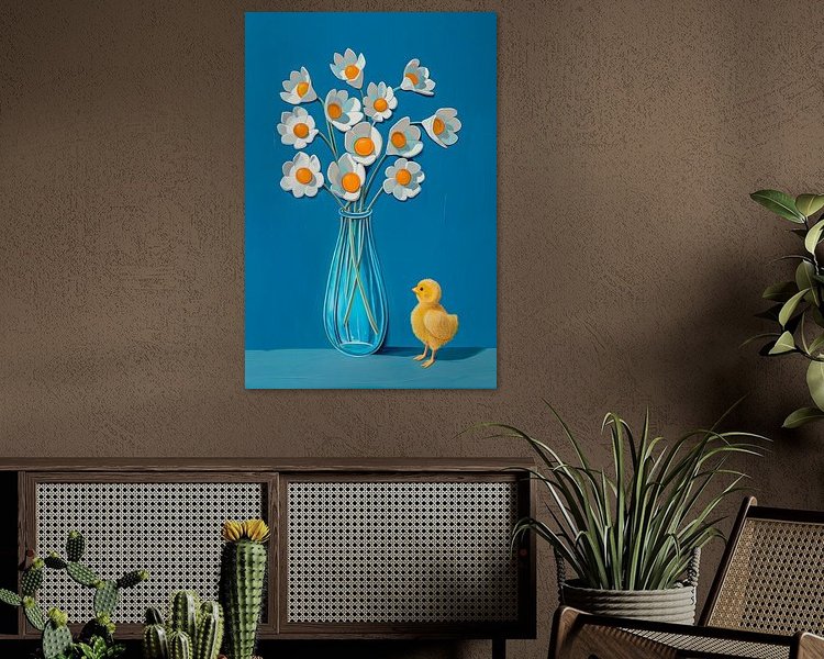 Voorbeeld van het werk in een kamer