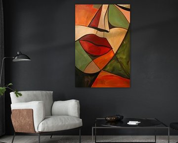 Colourful facial geometry by Poster Art Shop