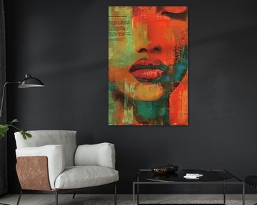 Abstracte lippenkunst in kleuren van Poster Art Shop