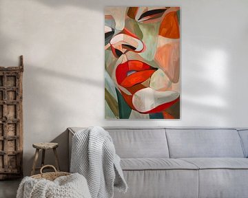 Gezicht in kleurrijke vormen van Poster Art Shop
