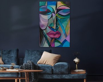 Face in colourful expression dance by Poster Art Shop