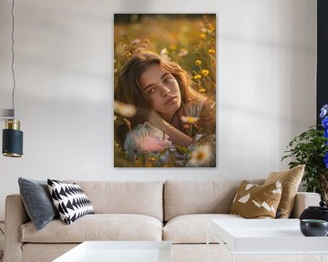 Champ de fleurs de la pensée sur Poster Art Shop