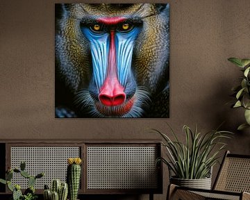 Colourful face of a baboon by Poster Art Shop
