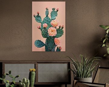 Cactusbloemen in zachte kleuren van Poster Art Shop
