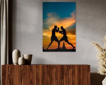 Duel in het avondlicht van Poster Art Shop