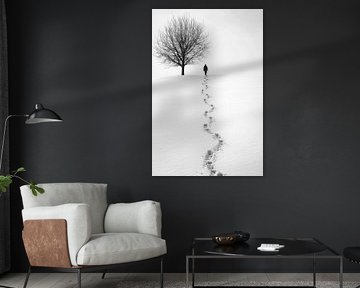 Tracks in the snow to solitude by Poster Art Shop