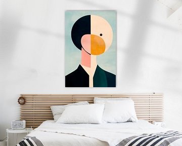 Gezicht en vogel: een fusie van Poster Art Shop