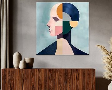 Face in geometric colours by Poster Art Shop