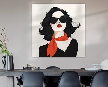 Stylish elegance in black and red by Poster Art Shop