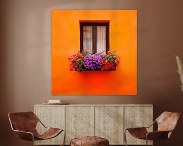 Blooming splendour at the colourful window by Poster Art Shop