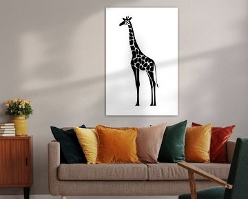 Elegant giraffe in black and white by Poster Art Shop
