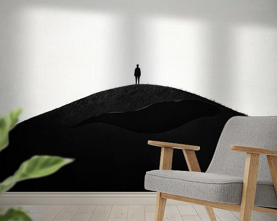 Voorbeeld van het werk in een kamer