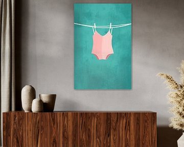 Swimming costume on a leash by Poster Art Shop