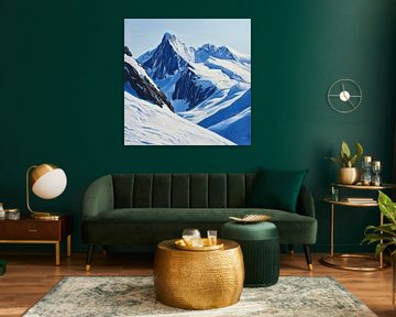 Bergwereld in winterse pracht van Poster Art Shop