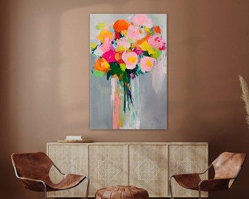 Kleurrijk boeket in vaas van Poster Art Shop