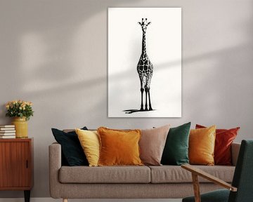 Elegance of the giraffe in black and white by Poster Art Shop