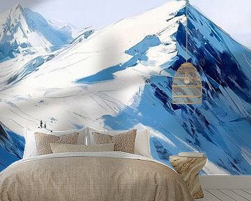 Het eeuwige sneeuwlandschap van de bergen van Poster Art Shop