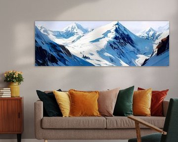 Het eeuwige sneeuwlandschap van de bergen van Poster Art Shop