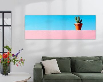 Kaktus vor pinkem Himmel von Poster Art Shop