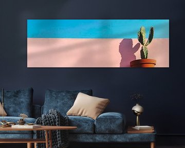Kaktus vor pastelldem Hintergrund von Poster Art Shop