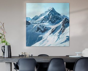 Besneeuwde toppen in het zonlicht van Poster Art Shop