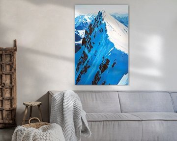 Besneeuwde top van de Alpen van Poster Art Shop