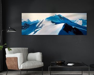 Besneeuwde toppen in het ochtendlicht van Poster Art Shop