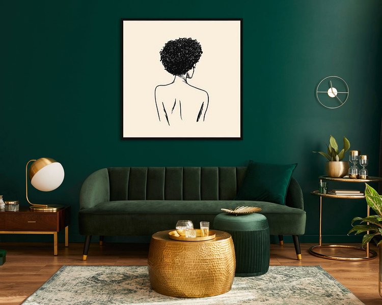 Voorbeeld van het werk in een kamer