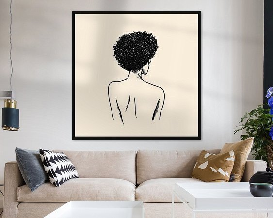 Voorbeeld van het werk in een kamer