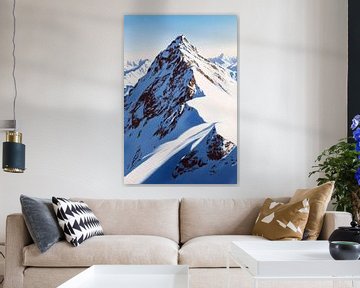 Majestueuze top in de sneeuw van Poster Art Shop