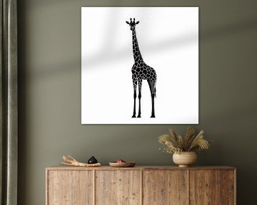Black giraffe in minimalist style by Poster Art Shop