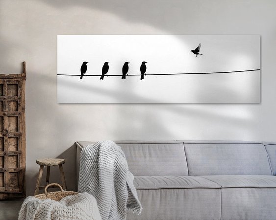 Voorbeeld van het werk in een kamer