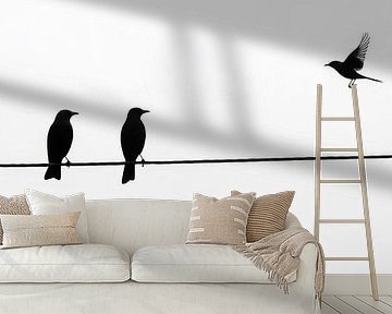 Bird's eye view on the wire by Poster Art Shop