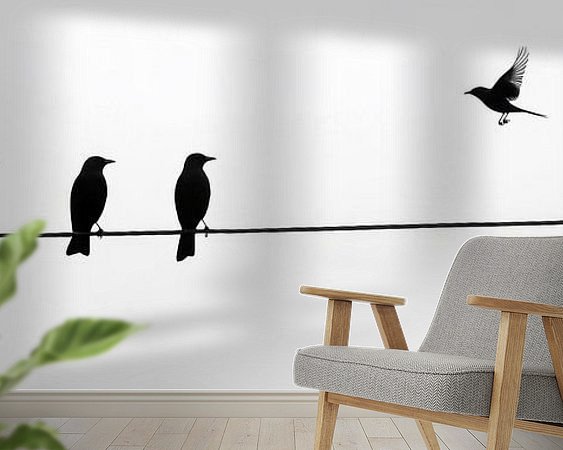 Voorbeeld van het werk in een kamer