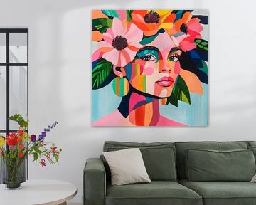 Een uitbarsting van kleurrijke bloemen van Poster Art Shop