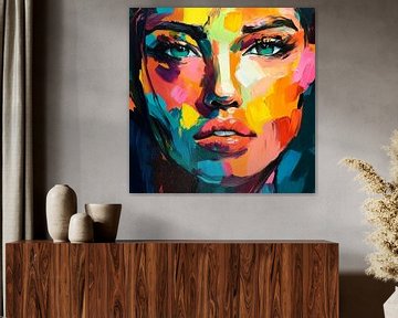 Colour explosion on the face by Poster Art Shop