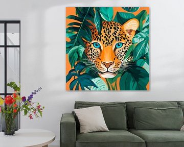 Leopard in the jungle green by Poster Art Shop