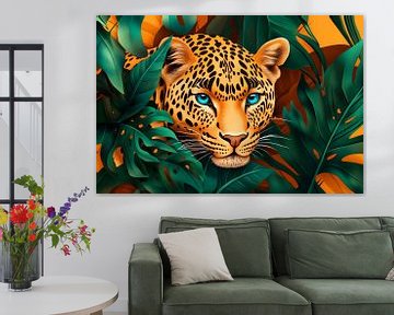 Luipaard in de tropische jungle van Poster Art Shop