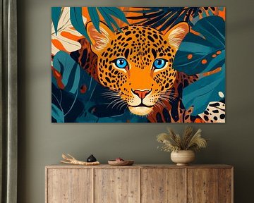 Leopard im Dschungelportrait von Poster Art Shop