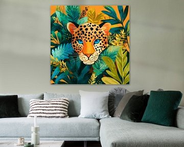 Luipaard in het jungleparadijs van Poster Art Shop