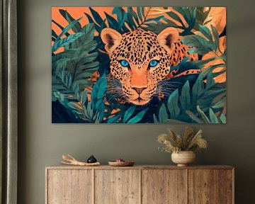 Kruipend luipaard in de jungle van Poster Art Shop