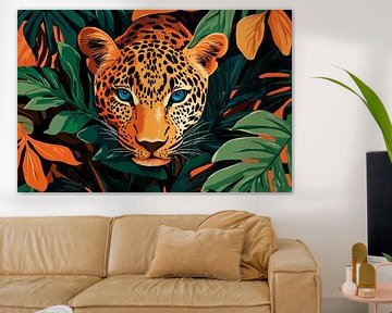 Leeuw in de jungle uitzicht van Poster Art Shop