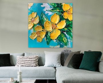 Radiant yellow floral splendour by Poster Art Shop