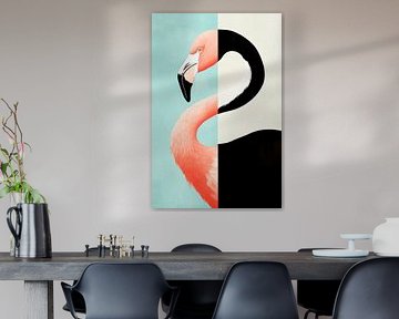 Flamingo in colour contrast by Poster Art Shop