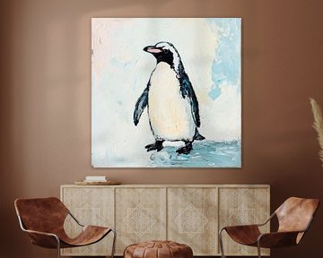 Gelukkige pinguïn in het ijs van Poster Art Shop