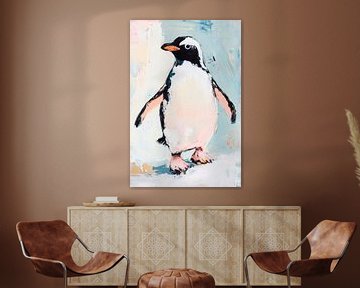 Gelukkige pinguïn in Waterland van Poster Art Shop