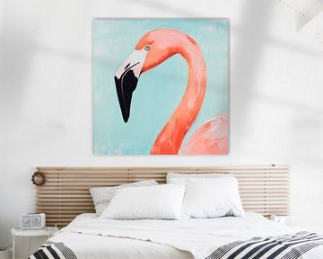 Flamingo in a soft pastel colour by Poster Art Shop