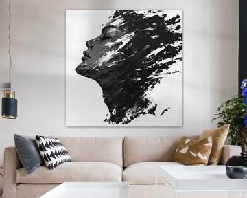 Gezicht van emoties in zwart-wit van Poster Art Shop